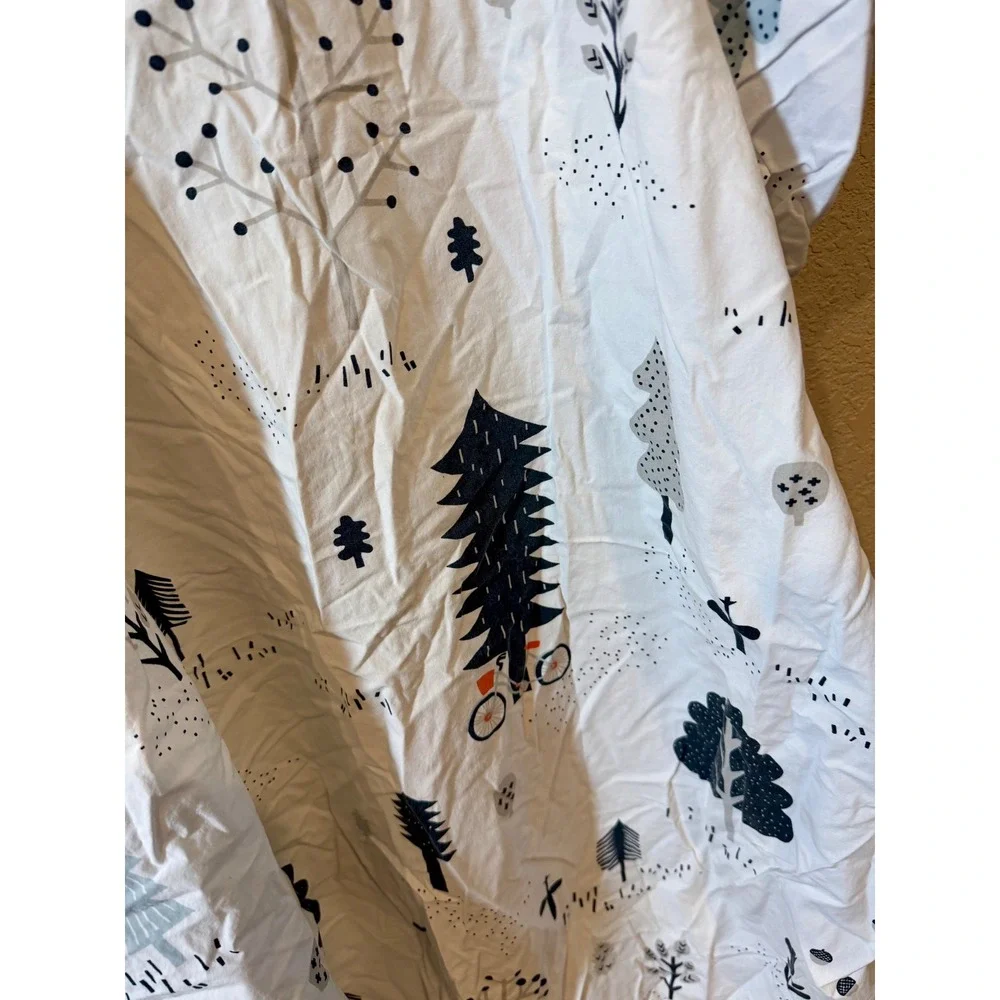 Lot of 2 Crate & Barrel Kids Organic Cotton‎ Crib Sheets Woodland Animal Forest